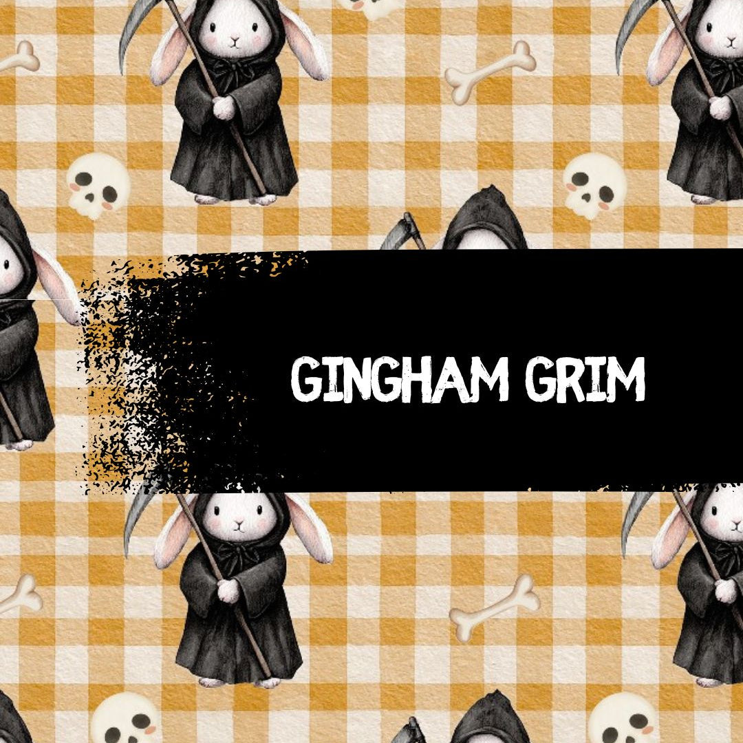 Layered T-shirt - Bunnies, Bones and Bloom - Gingham Grim