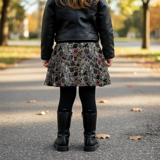 Twirly Skirt - Black to Black collection - Spooky ABCs