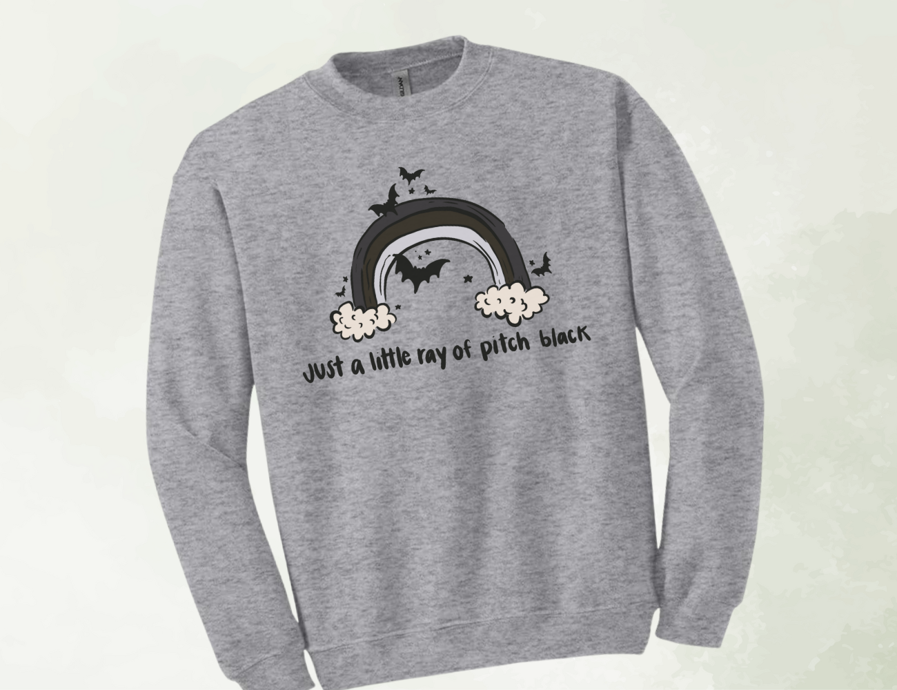 Ray of Pitch Black Sweater - Kids and Youth Sizes - Heather Gray