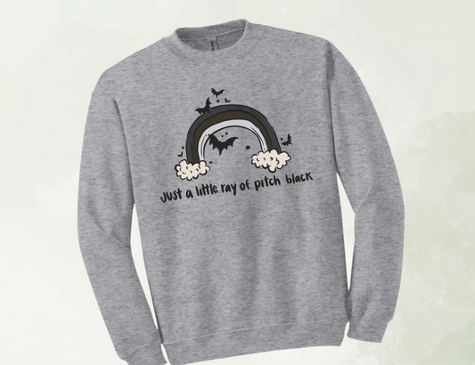 Ray of Pitch Black Sweater - Kids and Youth Sizes - Heather Gray