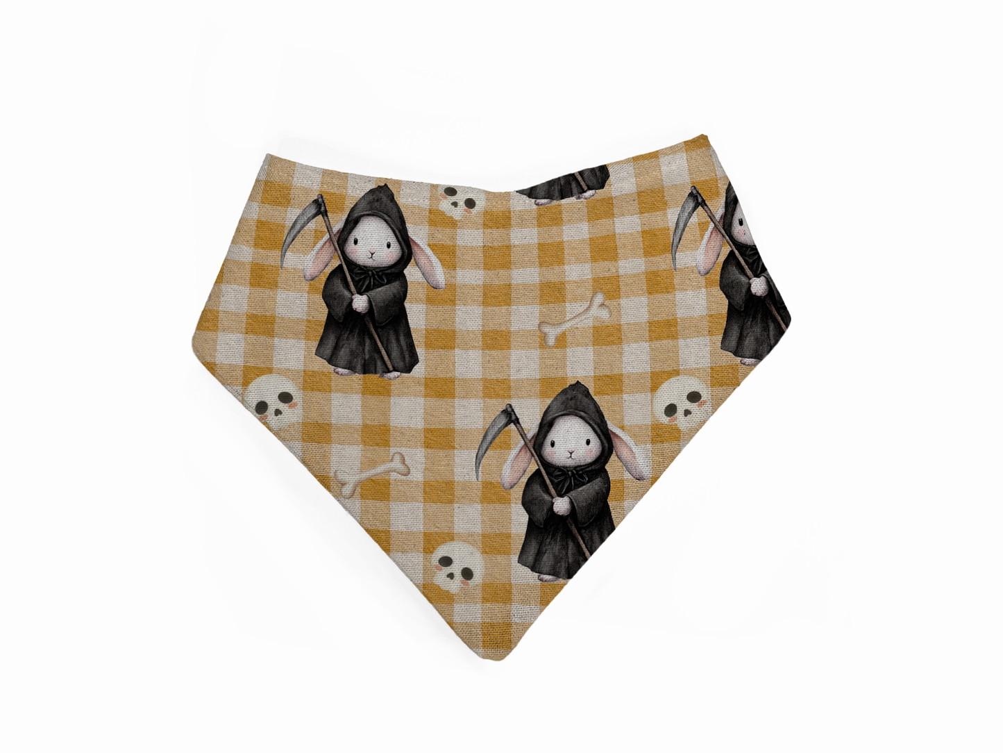 Bandana bibs, feeding bibs - Gingham Grim