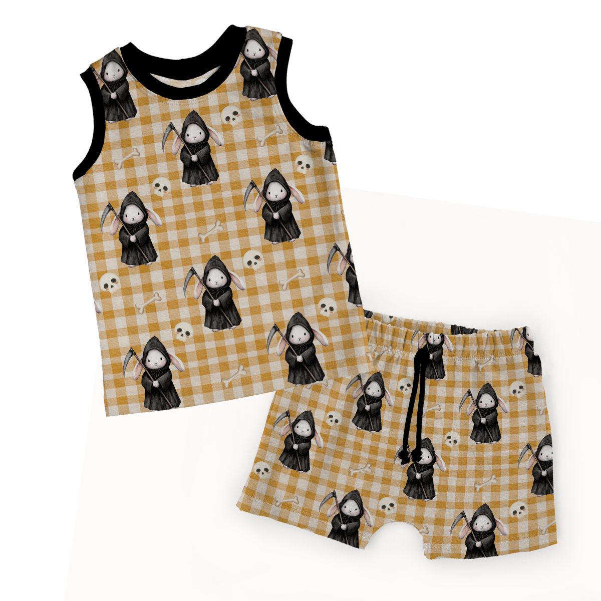 Playday Set - Bunnies, Bones and Bloom - Gingham Grim