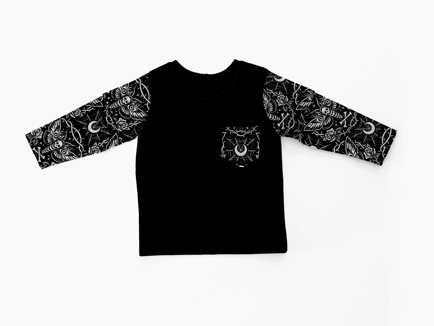Layered T-shirt - Back to Black - Moonlit Moth