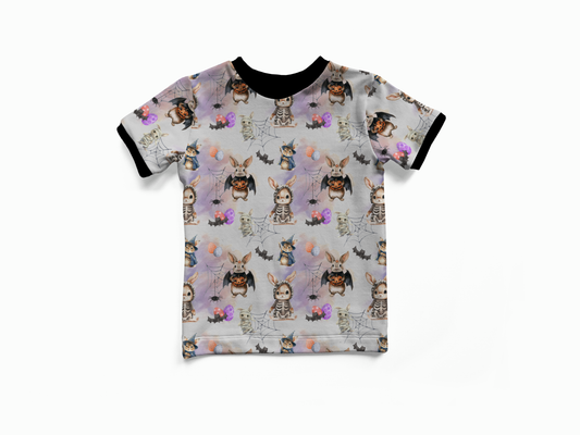 Short Sleeves T-shirt - Bunnies, Bones and Bloom - Haunting Hares