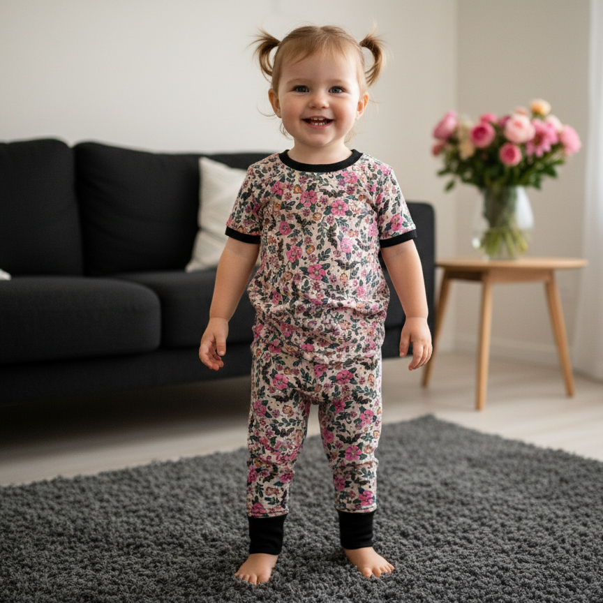 Basic leggings - Bunnies, Bones and Bloom - Blush and Bats