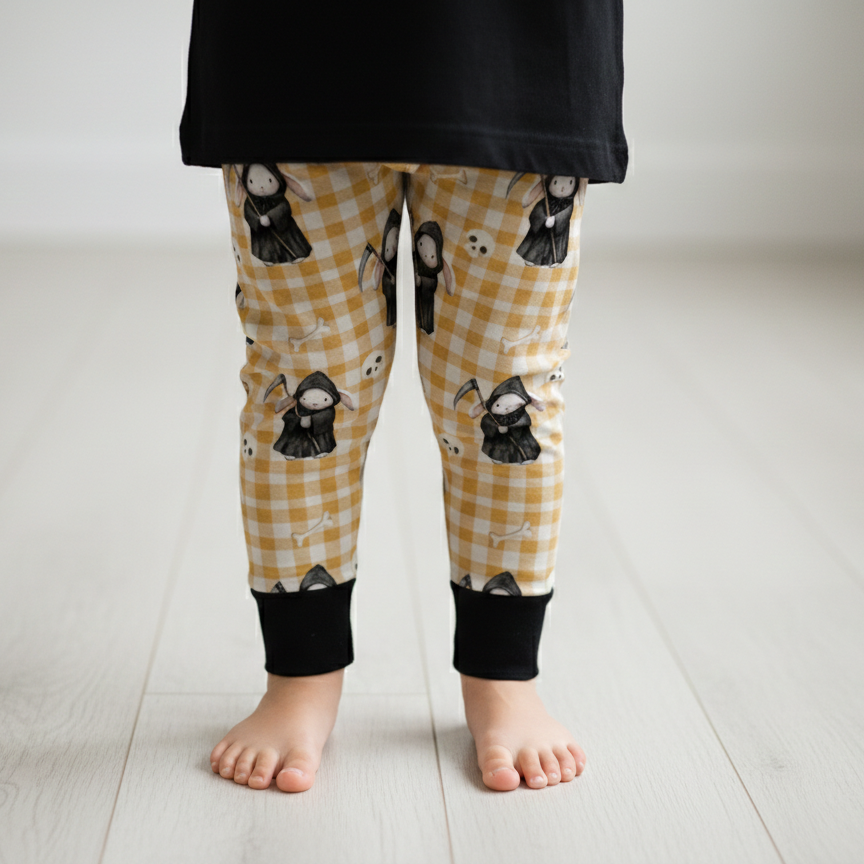 Basic leggings - Bunnies, Bones and Bloom - Gingham Grim
