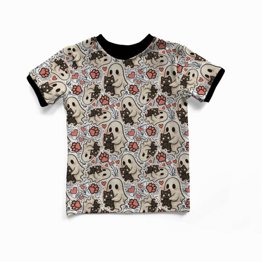 Short Sleeves T-shirt - Autumn Spells - Ghostly Purrs