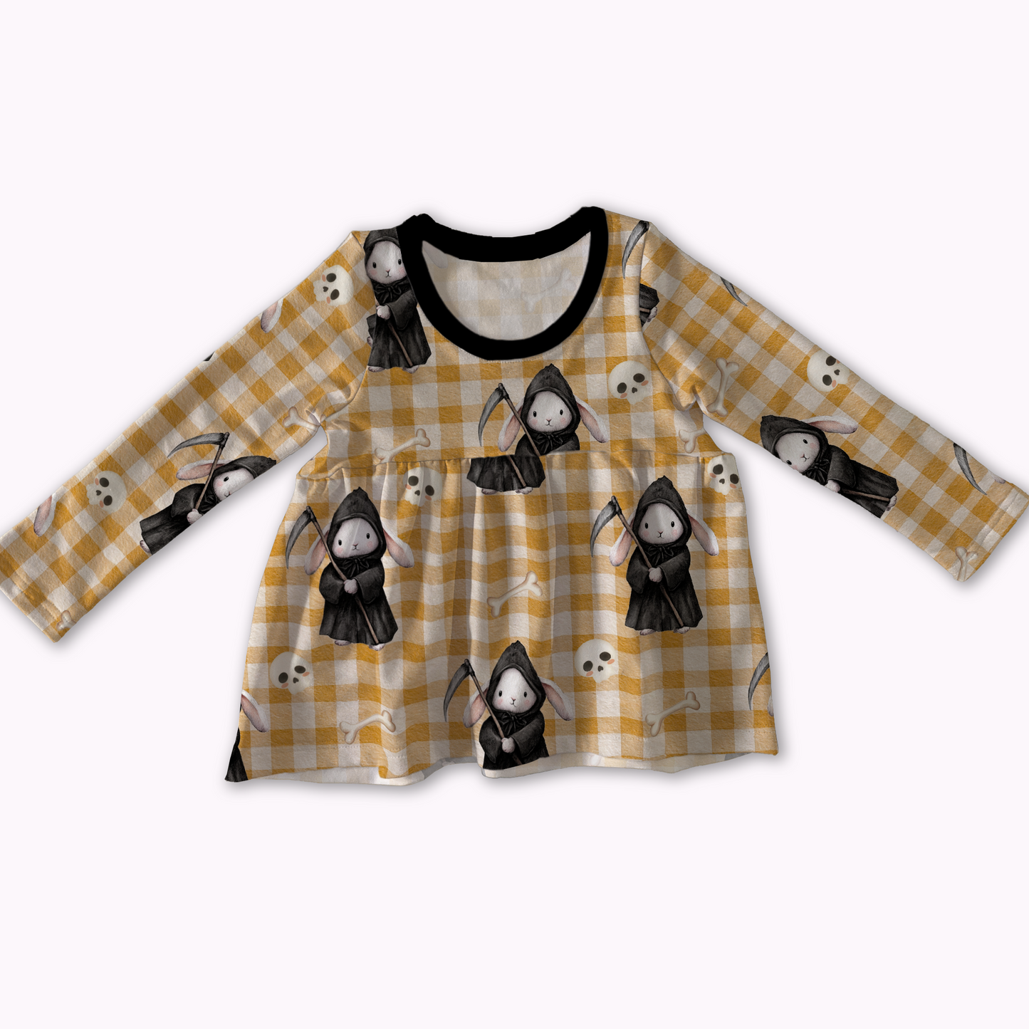 Peplum top - Bunnies, Bones and Bloom - Gingham Grim