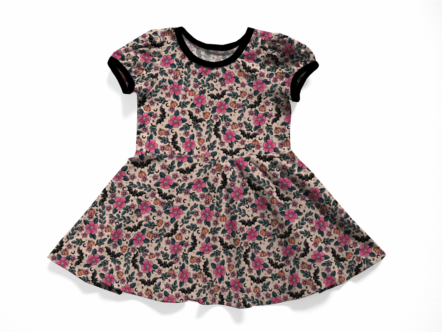 Dress - Bunnies, Bones and Bloom - Blush and Bats