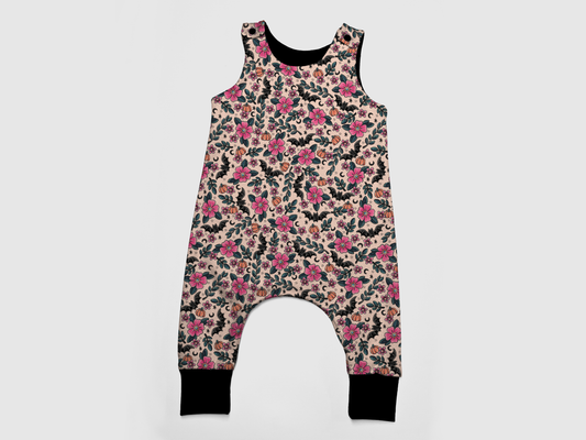 Romper long legs - Bunnies, Bones and Bloom - Blush and Bats