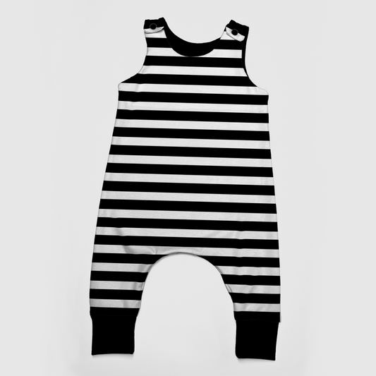 Black and White, striped, baby and toddler romper