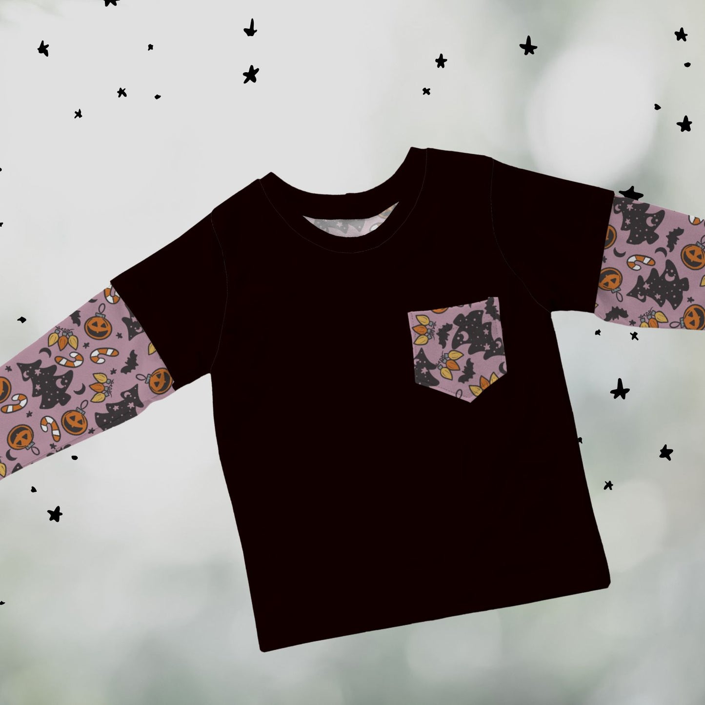 Layered T-shirt - Bats and Baubles