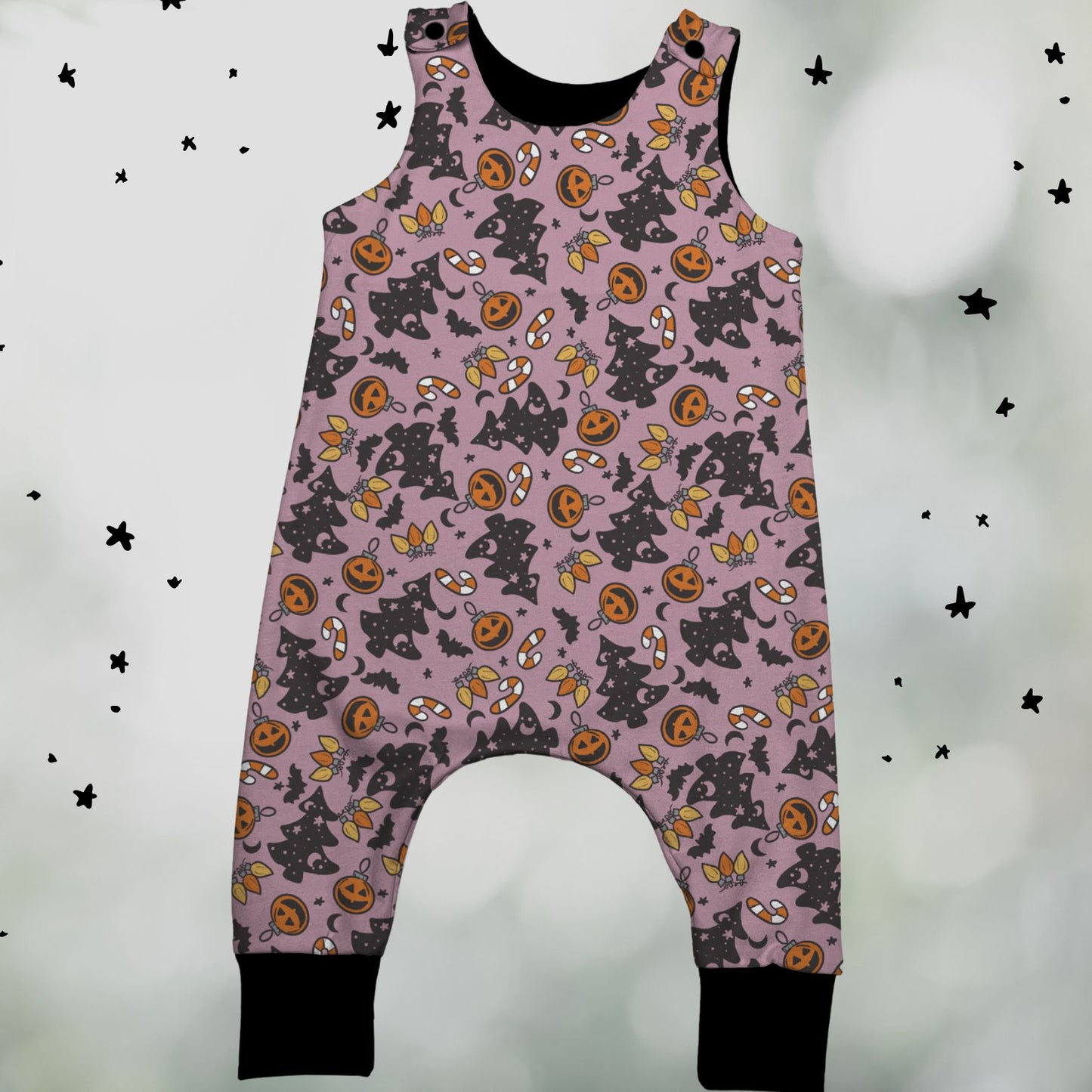 Romper long legs - Bats and Baubles