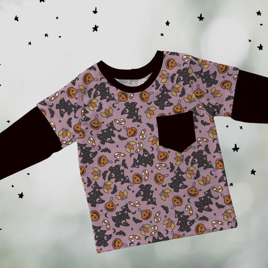 Layered T-shirt - Bats and Baubles