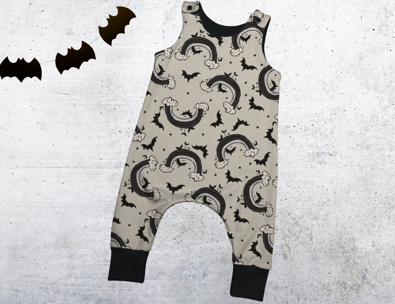 Romper long legs - Ray of Pitch Black - Up to 3T