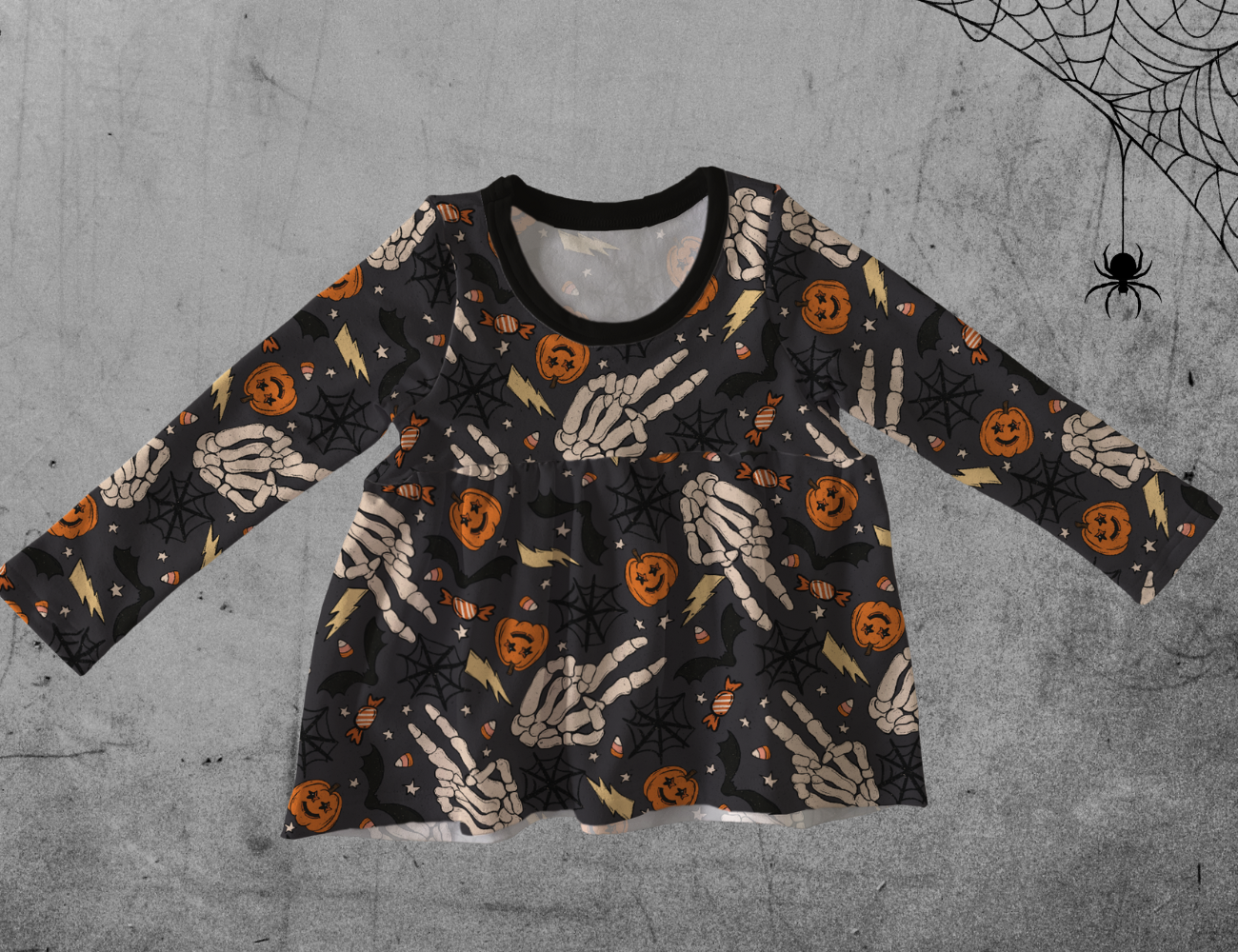 Peplum top - All Hallows Eve - Grey