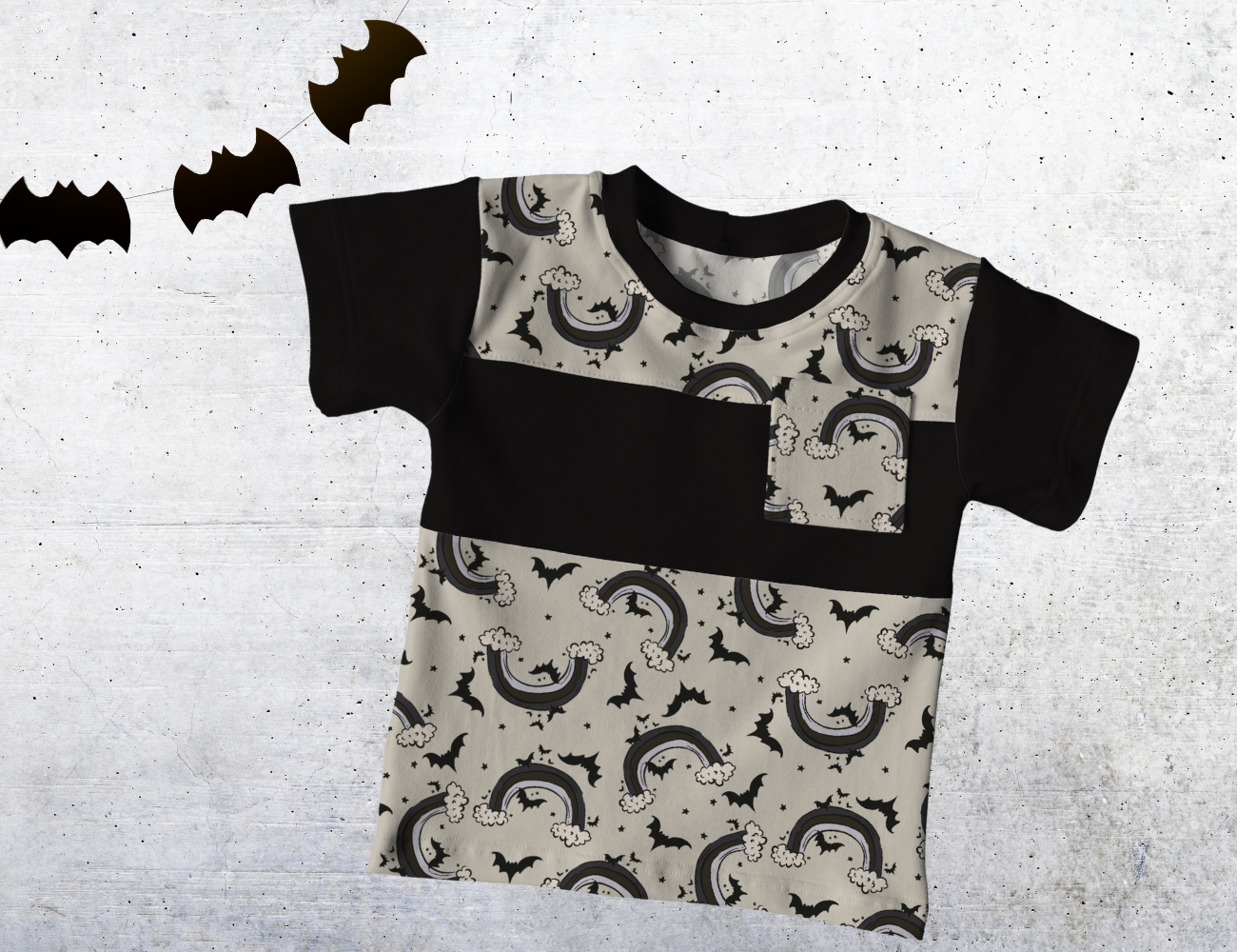 Colorblock T-shirt - Ray of Pitch Black