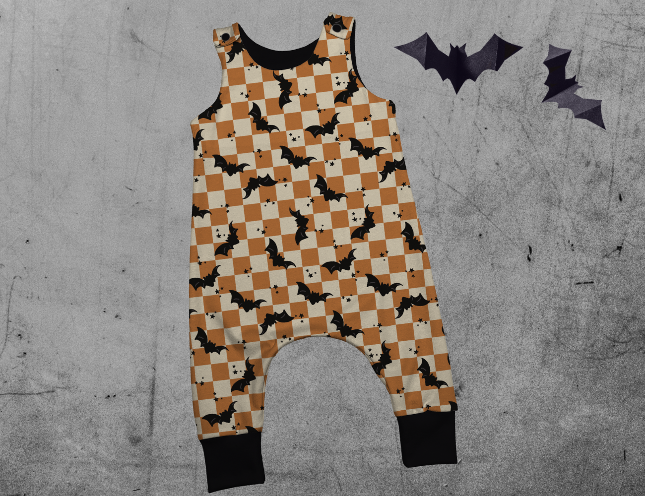 All Hallows Eve - Checkers bat - Romper