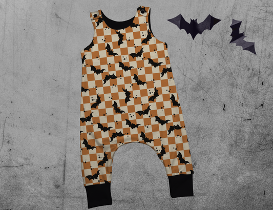 All Hallows Eve - Checkers bat - Romper