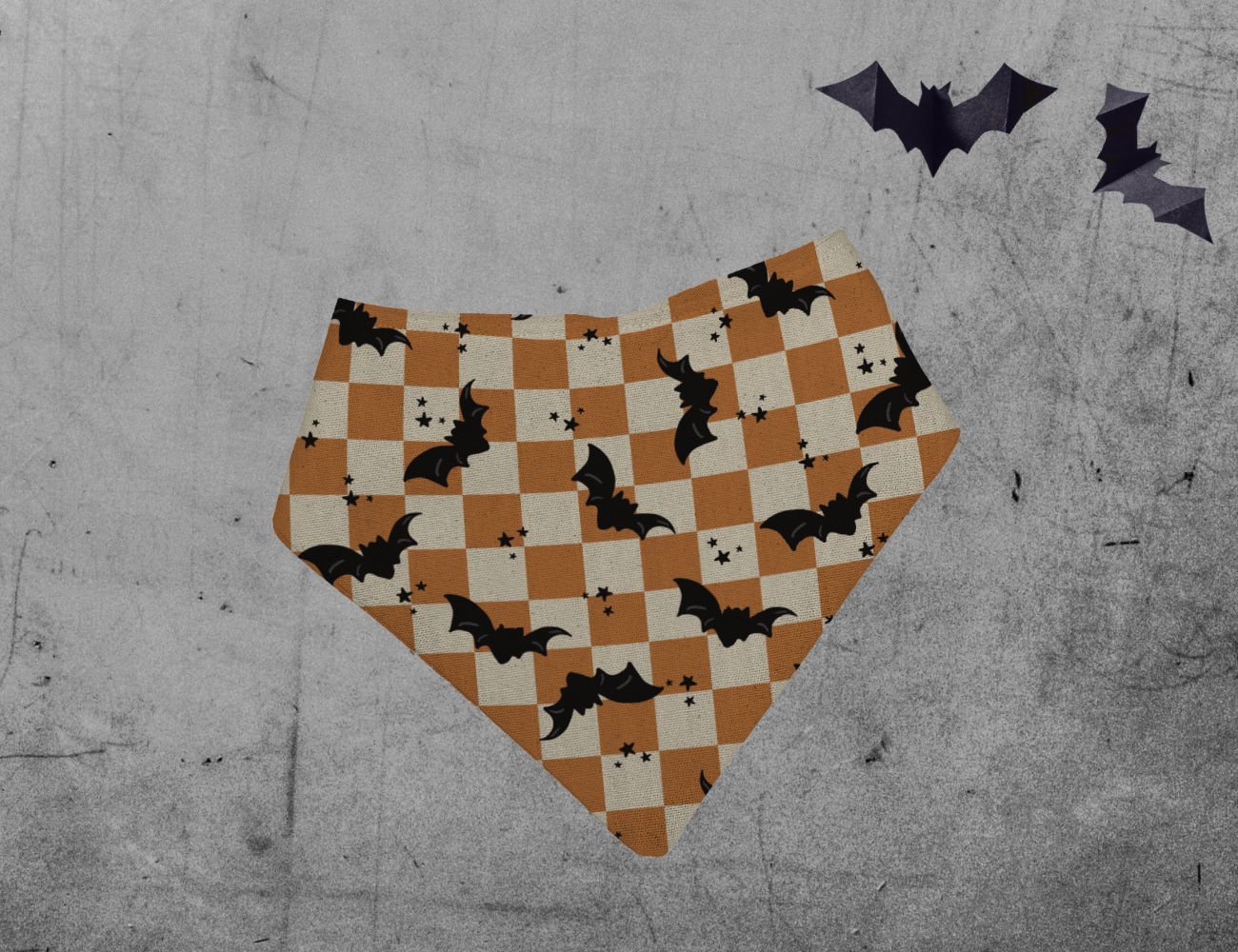 Bandana bibs, feeding bibs - All Hallows Eve - Checkers