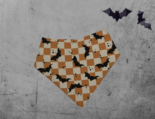 Bandana bibs, feeding bibs - All Hallows Eve - Checkers