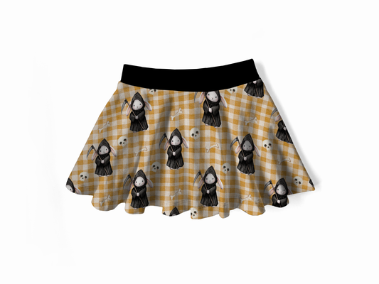 Twirly Skirt - Bunnies, Bones and Bloom - Gingham Grim