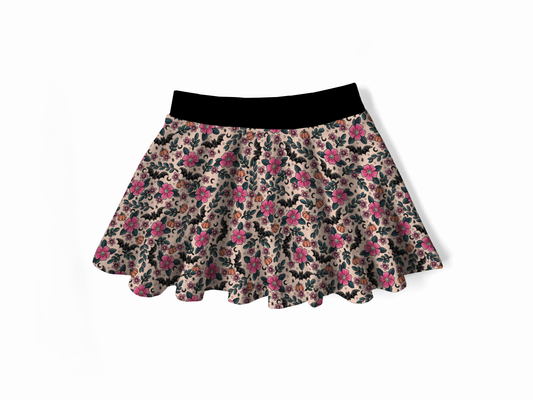 Twirly Skirt - Bunnies, Bones and Bloom - Blush and Bats