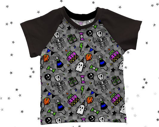 Raglan Short or Long Sleeves T-shirt - Birthday Collection - Neon Birthday