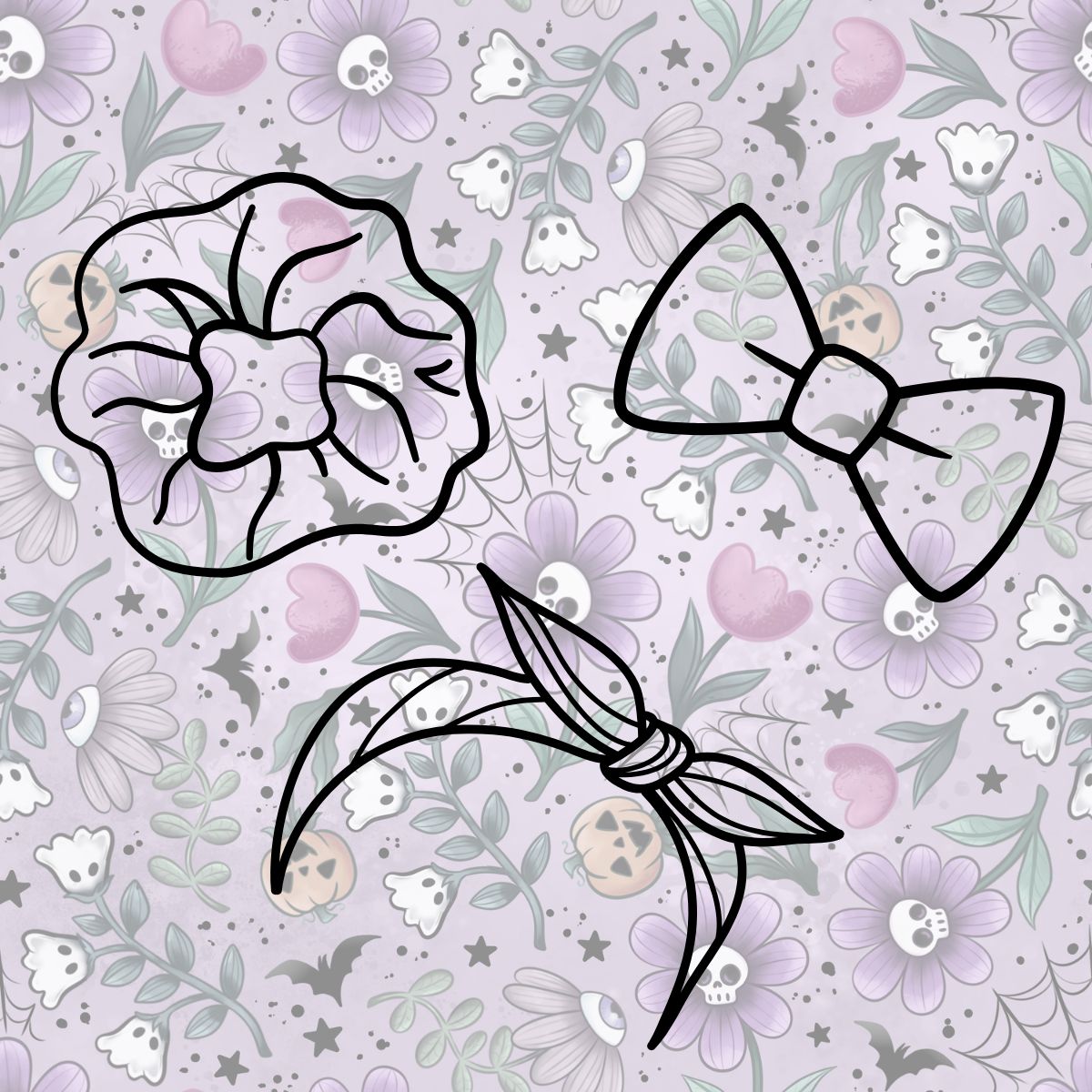 Hair Accs - Bunny, bones and bloom - Bloom and Gloom