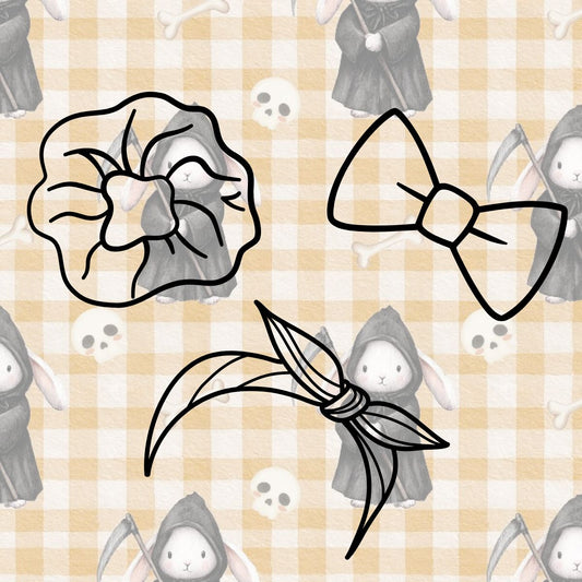 Hair Accs - Bunny, bones and bloom - Gingham Grim