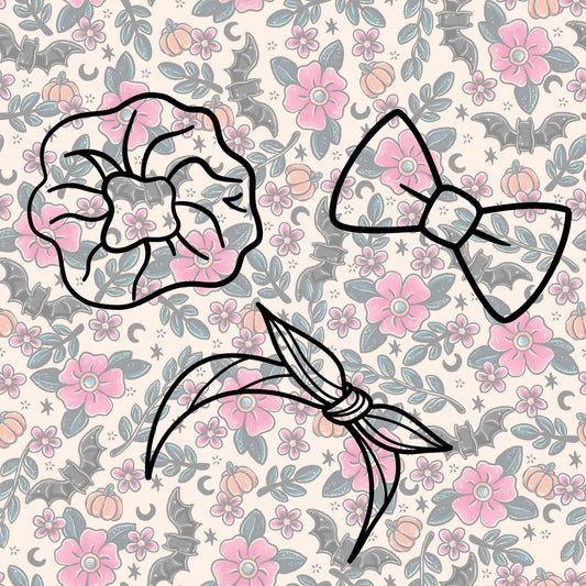 Hair Accs - Bunny, bones and bloom - Blush and Bats