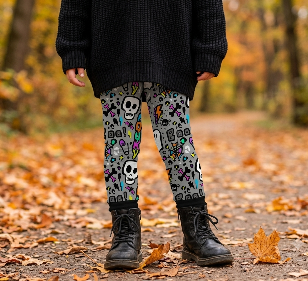 Basic leggings - Autumn Spells - Spooky Scribbles - Leggings
